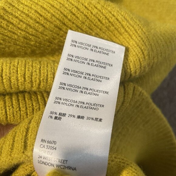 ANTHROPOLOGIE Sweater Womens Sz S Soft Shelby Off Shoulder Mustard Yellow Top - Picture 4 of 6